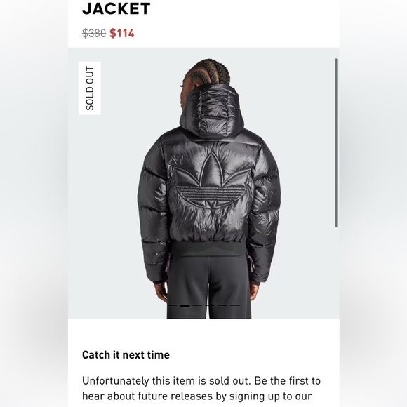 Adidas Premium Down Fill Black Puffer Jacket - Picture 2 of 11